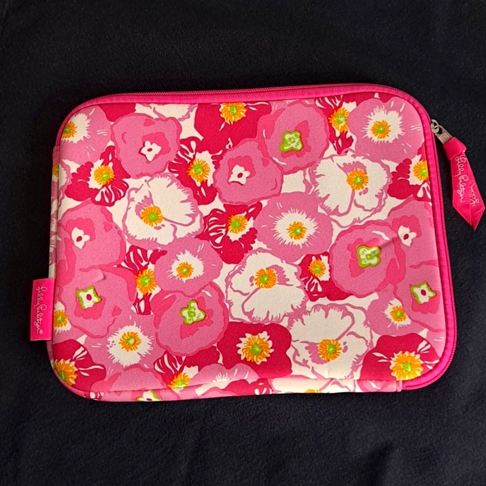 Lilly Pulitzer Pink, White, & Yellow Floral Padded Neoprene Tablet Case